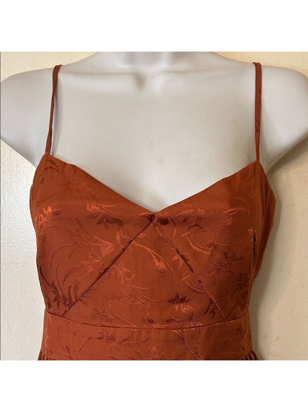 Lulu's Regal Rust Pleated Midi Dress size XS - Picture 4 of 13